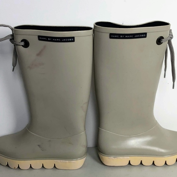 Marc Jacobs Rain Boots 674136 Gray Lace-Up - Picture 5 of 8